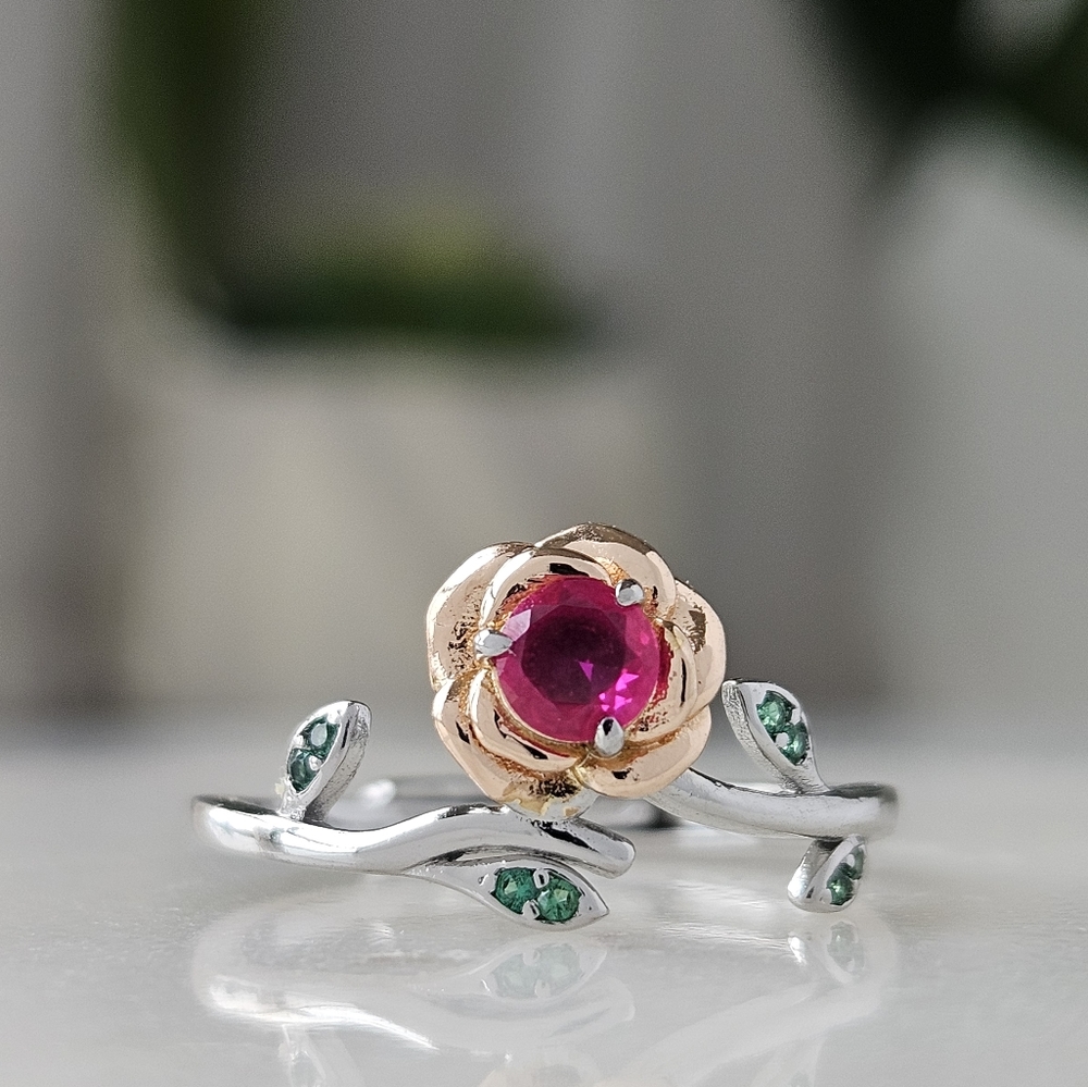 Official Disney Princess Belle Enchanted Rose Adjustable Ring, Charmed Aroma - Picture 4 of 6